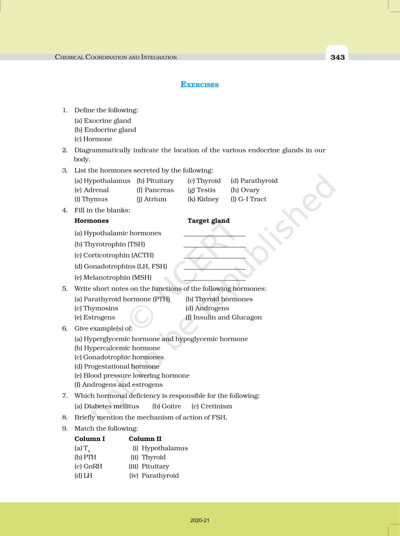 Chemical Coordination And Integration Ncert Book Of Class 11 Biology 3906